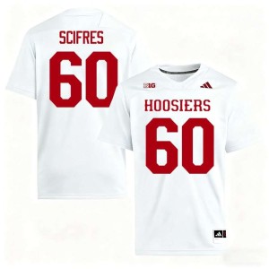 CJ Scifres Men Replica White #60 College Football Indiana University Jersey 673218-679