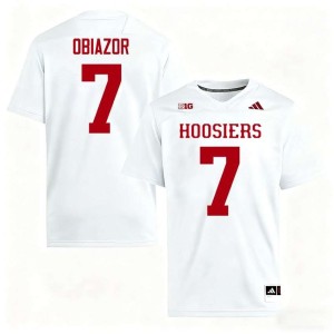 Chiddi Obiazor Men's #7 College Football Indiana Official White Jersey 443353-537