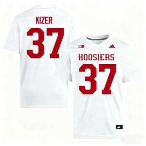 Heath Kizer Hoosiers Mens White Embroidery #37 College Football Jerseys 150031-752