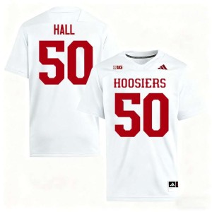 Jhrevious Hall University of Indiana #50 College Football Men Replica White Jerseys 565396-473