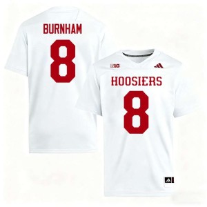 Josh Burnham University of Indiana College Football #8 Player Mens White Jersey 926068-416