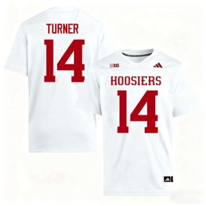 Kaiden Turner Official Mens #14 College Football Indiana University White Jerseys 680140-422
