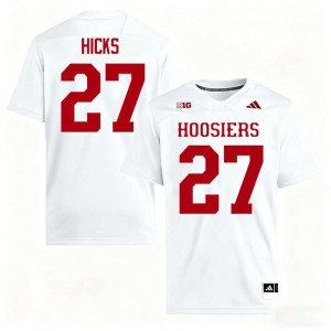 Kasmir Hicks #27 College Football Men's Official University of Indiana White Jersey 982198-630