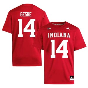 Maverick Geske #14 Hoosiers Replica College Football Crimson Mens Jersey 560306-209