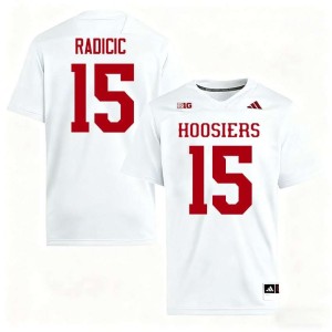 Nico Radicic White #15 University College Football Hoosiers Mens Jersey 407735-974