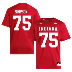 Sam Simpson #75 High School Hoosiers College Football Mens Crimson Jerseys 532921-941