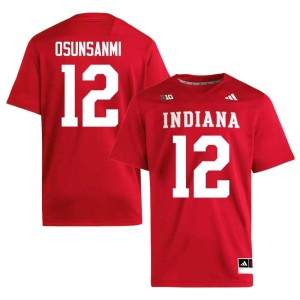Tobi Osunsanmi Official Indiana Hoosiers Crimson Mens #12 College Football Jerseys 782118-726