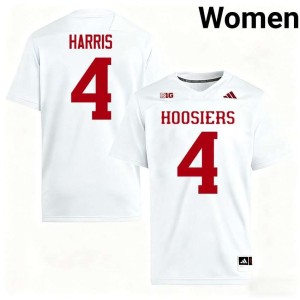 A.J. Harris White #4 College Football University University of Indiana Womens Jersey 522787-584