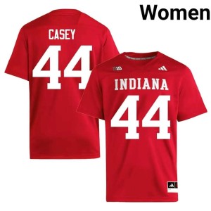Aaron Casey IU Hoosiers #44 Womens University College Football Crimson Jersey 305620-874