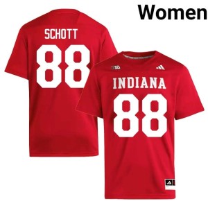 Brock Schott Embroidery #88 The Hoosier State College Football Crimson Womens Jerseys 375196-680