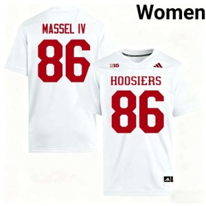 Bruno Massel IV University of Indiana #86 White College Football Women Embroidery Jersey 608668-669
