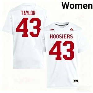 Bryce Taylor #43 University of Indiana Replica White College Football Women Jersey 901566-634