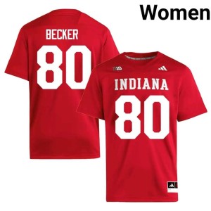 Charlie Becker Crimson IU Hoosiers College Football Women's #80 Replica Jerseys 674838-914