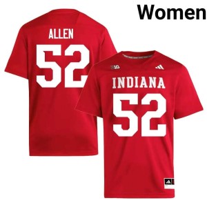 Clayton Allen #52 Women's High School College Football Crimson IU Hoosiers Jerseys 499756-619