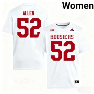 Clayton Allen #52 Embroidery White Women's Hoosiers College Football Jerseys 747536-658