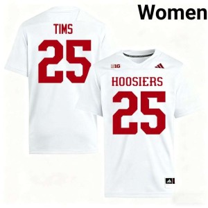 D'Montae Tims #25 White Stitched Indiana University Women College Football Jerseys 561073-596