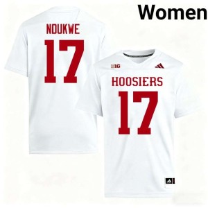 Daniel Ndukwe White Women's Indiana Hoosiers #17 College Football High School Jerseys 121851-145