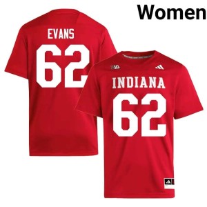 Drew Evans #62 Women's The Hoosier State College Football Crimson Alumni Jersey 105001-519