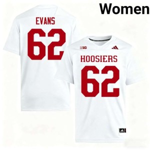 Drew Evans Women Stitched White College Football The Hoosier State #62 Jerseys 394718-645