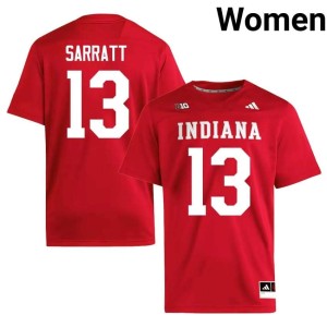 Elijah Sarratt College Football Hoosiers 2026 Crimson Women's #13 Jersey 932002-393
