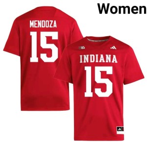 Fernando Mendoza Game Crimson #15 Women's IU Hoosiers College Football Jerseys 707162-147