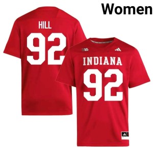 Gabe Hill College Football IU Hoosiers #92 2026 Crimson Women Jersey 385412-398