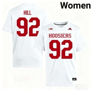 Gabe Hill #92 White Replica Women College Football University of Indiana Jerseys 568344-669