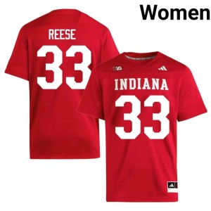 Garrett Reese College Football Womens #33 Crimson Player University of Indiana Jersey 524708-190