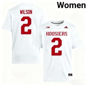 Grant Wilson Womens #2 Indiana College Football White Embroidery Jersey 666686-419