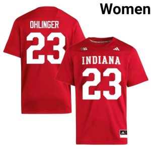 Henry Ohlinger Game #23 Indiana Hoosiers Women College Football Crimson Jerseys 537074-106