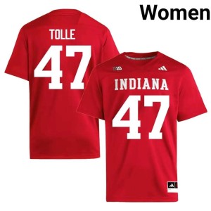Jackson Tolle Crimson College Football Women's IU Hoosiers Player #47 Jersey 377953-519