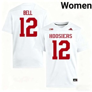 Jacob Bell #12 Hoosiers Womens College Football Stitched White Jersey 126418-958
