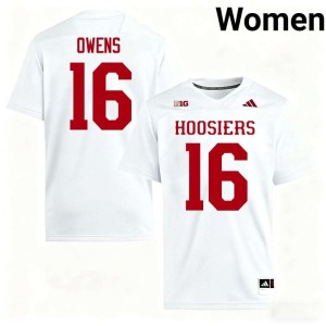 Jamar Owens #16 Women's White Indiana Embroidery College Football Jerseys 195260-455