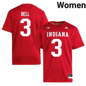 Jaylen Bell College Football Crimson #3 Women's Official University of Indiana Jerseys 127758-828