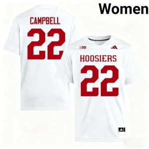 Jayreon Campbell College Football University of Indiana #22 White Embroidery Women's Jerseys 797524-968