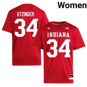 Jeff Utzinger Game Crimson College Football #34 University of Indiana Women's Jersey 208826-820
