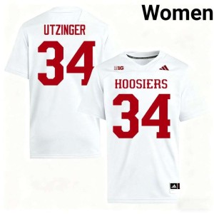 Jeff Utzinger College Football White High School Womens Indiana University #34 Jersey 339725-237