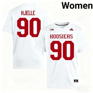 Joe Hjelle White Women #90 IU Hoosiers Replica College Football Jersey 806008-710