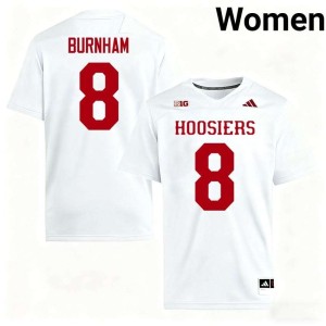 Josh Burnham College Football Women's White Game Indiana #8 Jersey 421664-780