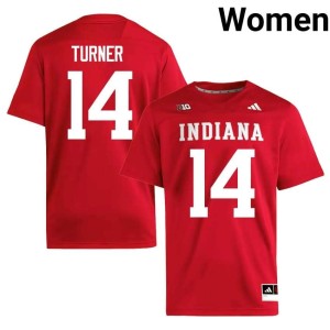 Kaiden Turner #14 Womens Game University of Indiana Crimson College Football Jersey 544137-858