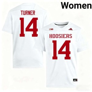 Kaiden Turner Hoosiers Replica #14 White Women's College Football Jersey 860148-977