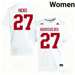 Kasmir Hicks Indiana University White College Football #27 Player Women Jersey 129443-152