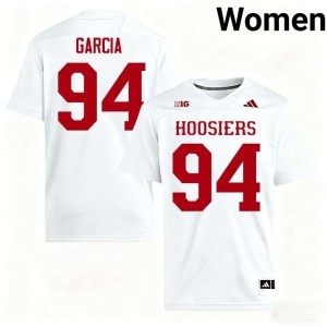 Kyler Garcia White #94 Stitched Women College Football Hoosiers Jersey 532910-586