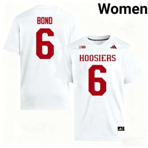 Lebron Bond IU Women College Football #6 White Official Jerseys 556729-480