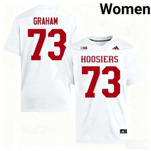 Luke Graham Replica White College Football Women's #73 Jerseys 163448-897