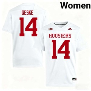 Maverick Geske White Women #14 College Football Player Indiana Jerseys 288203-597