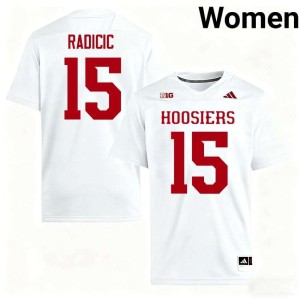 Nico Radicic Replica Women IU White #15 College Football Jerseys 610578-496