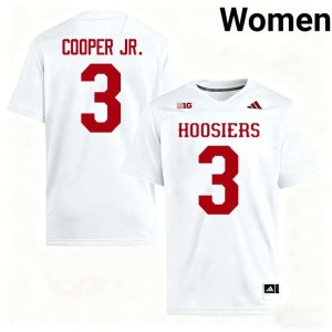 Omar Cooper Jr. #3 Womens IU Hoosiers NCAA College Football White Jerseys 701998-721