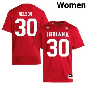 PJ Nelson #30 Women Crimson Limited The Hoosier State College Football Jerseys 873277-934