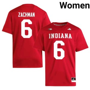 Preston Zachman #6 Indiana Hoosiers Women Crimson Alumni College Football Jersey 911709-545